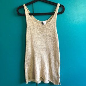 Beige knit sleeveless sweater tank
